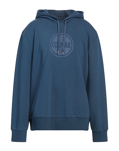 COLMAR Hooded track jacket  Slate blue 65% Cotton, 35% Polyester