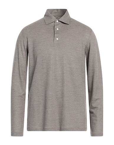 ISAIA Polo shirt Taupe 100% Wool