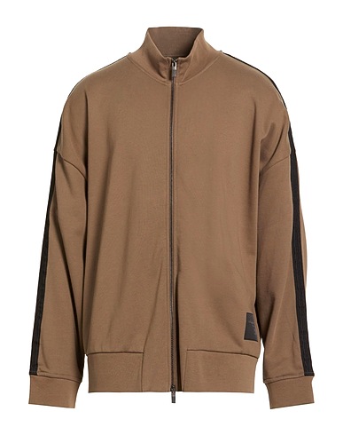 ARMANI EXCHANGE Hooded track jacket Military green 100% Cotton, Elastane, Polyester