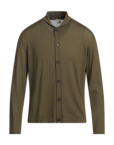 MASSIMO ALBA Cardigan Military green 100% Cashmere
