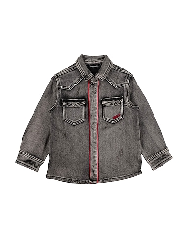 MONNALISA Denim shirts 74% Cotton, 25% Polyester, 1% Elastane