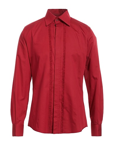 DOLCE&GABBANA Solid color shirt Burgundy 78% Cotton, 22% Silk