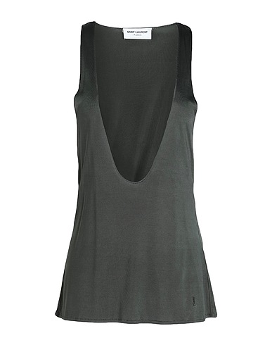 SAINT LAURENT Top Military green 100% Viscose