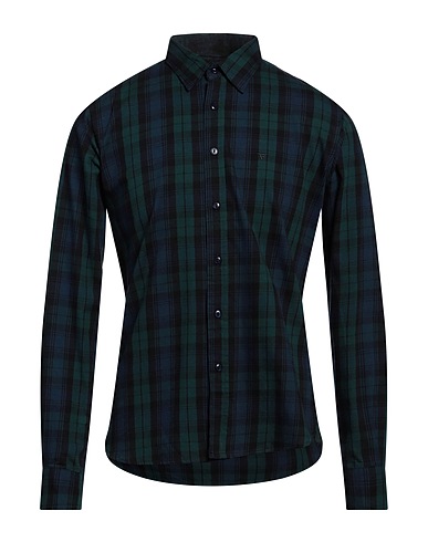 FRED MELLO Camicia a quadri Verde scuro 100% Cotone