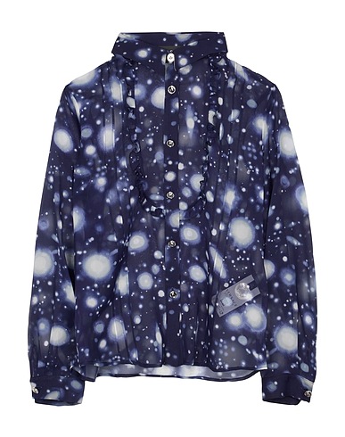 VERSACE YOUNG Camicie  e bluse fantasia Blu notte 100% Seta