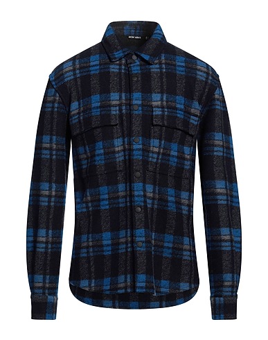 ANTONY MORATO Checked shirt Midnight blue 60% Polyester, 27% Acrylic, 13% Wool