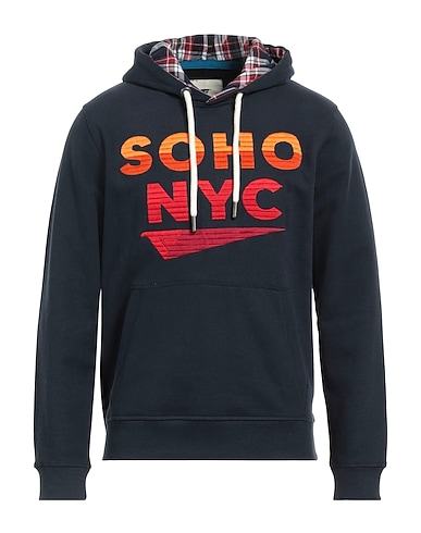 FRED MELLO Hooded track jacket  Navy blue 100% Cotton