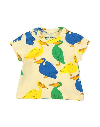 MINI RODINI T-shirt Pastel yellow 95% Cotton, 5% Elastane, Organic cotton