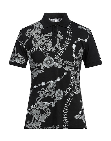 VERSACE JEANS COUTURE Polo shirt Black 100% Cotton