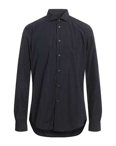 BRIAN DALES Gestreiftes Hemd Schwarz 100% Baumwolle
