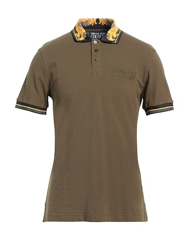 VERSACE JEANS COUTURE Poloshirt Militärgrün 100% Baumwolle, Polyester, Elastan