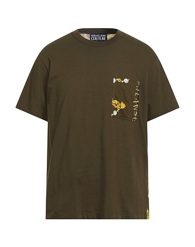 VERSACE JEANS COUTURE T-shirt Military green 100% Cotton