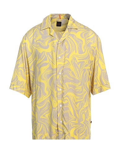 BOSS Camicia fantasia Giallo 100% Viscosa