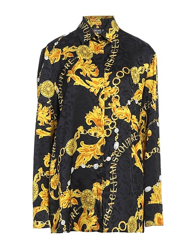 VERSACE JEANS COUTURE Patterned shirts & blouses Black 100% Viscose