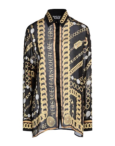 VERSACE JEANS COUTURE Patterned shirts & blouses Black 100% Polyester