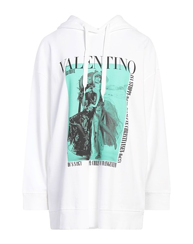 VALENTINO GARAVANI Hooded track jacket  White 100% Cotton, Elastane