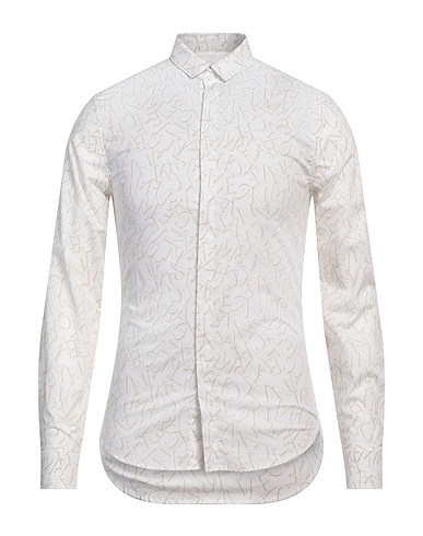 ARMANI EXCHANGE Patterned shirt White 97% Cotton, 3% Elastane