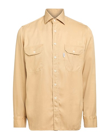 DOPPIAA Solid color shirt Camel 100% Lyocell