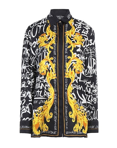 VERSACE JEANS COUTURE Patterned shirts & blouses Black 100% Viscose
