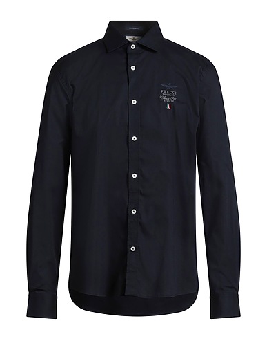 AERONAUTICA MILITARE Camicia tinta unita FRECCE TRICOLORI Blu navy 97% Cotone, 3% Elastan