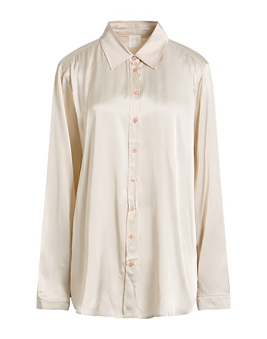 MARELLA Solid colour shirts & blouses MONOCHROME Light grey 75% Acetate, 25% Silk