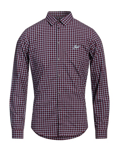MESSAGERIE Checked shirt Burgundy 100% Cotton