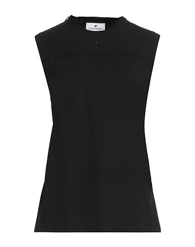 COURRÈGES Top Black 95% Virgin Wool, 5% Elastane