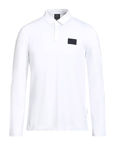 ARMANI EXCHANGE Polo shirt White 100% Cotton, Elastane