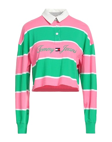 TOMMY JEANS Polo shirt Pink 100% Cotton