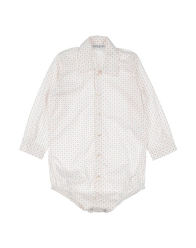 MANUELL & FRANK Patterned shirt White 97% Cotton, 3% Elastane