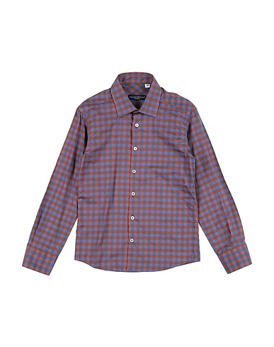 MANUELL & FRANK Patterned shirt Pastel blue 100% Cotton