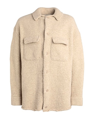 LANEUS Solid colour shirt Sand 85% Wool, 13% Polyamide, 2% Elastane