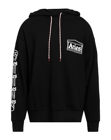 ARIES Hoodie Schwarz 100% Baumwolle