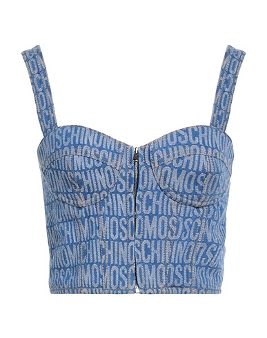 MOSCHINO CHEAP AND CHIC Bustier Blue 63% Cotton, 37% Polyester, Polyamide