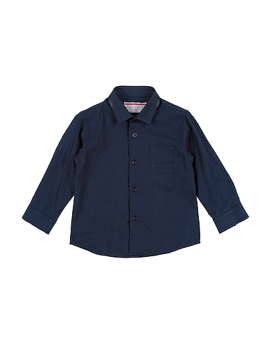 PACIOTTI Solid colour shirt Midnight blue 100% Cotton