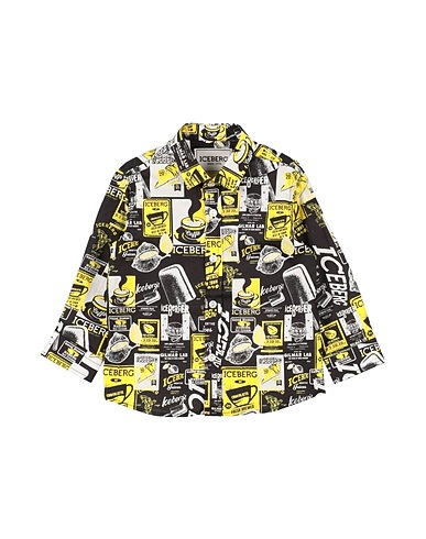 ICEBERG Patterned shirt Black 100% Cotton
