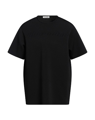 JIL SANDER Basic T-shirt Black 57% Viscose, 32% Polypropylene, 11% Polyester