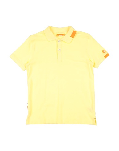 SUNS BOARDS Polo shirt Yellow 95% Cotton, 5% Elastane