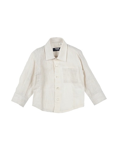 MANUELL & FRANK Patterned shirt Ivory 100% Linen
