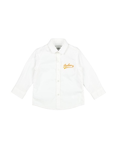 ICEBERG Solid colour shirt White 97% Cotton, 3% Elastane