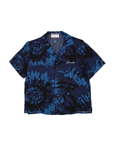 PACIOTTI Camicia fantasia Blu notte 97% Viscosa, 3% Elastan