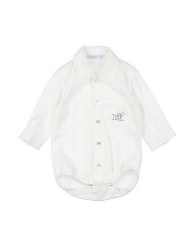 MANUELL & FRANK Solid colour shirt White 97% Cotton, 3% Elastane
