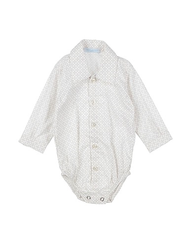 MANUELL & FRANK Patterned shirt Beige 97% Cotton, 3% Elastane