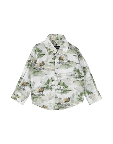 MANUELL & FRANK Patterned shirt Green 100% Cotton
