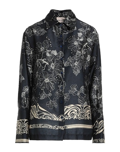 SEMICOUTURE Floral shirts & blouses Midnight blue 100% Polyester