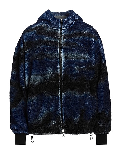 ROBERTO COLLINA Teddy Coat Blu notte 100% Poliestere, Cotone, Poliammide