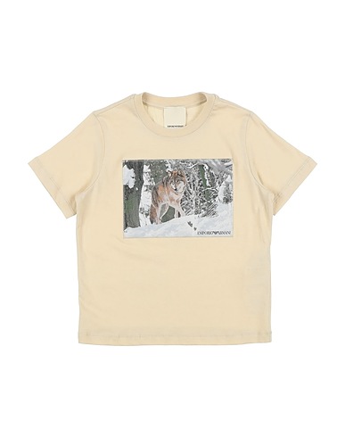 EMPORIO ARMANI T-shirt Beige 100% Cotton, Polyester