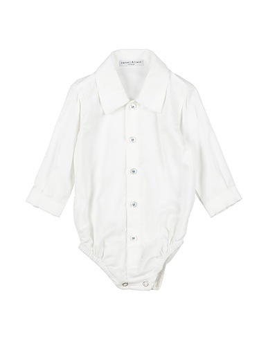 MANUELL & FRANK Solid colour shirt White 60% Viscose, 40% Cotton