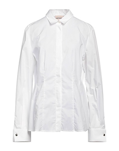 SEMICOUTURE Solid color shirts & blouses White 100% Cotton
