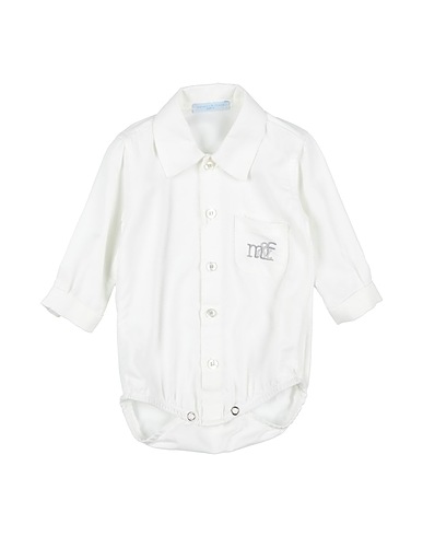 MANUELL & FRANK Solid colour shirt White 97% Cotton, 3% Elastane